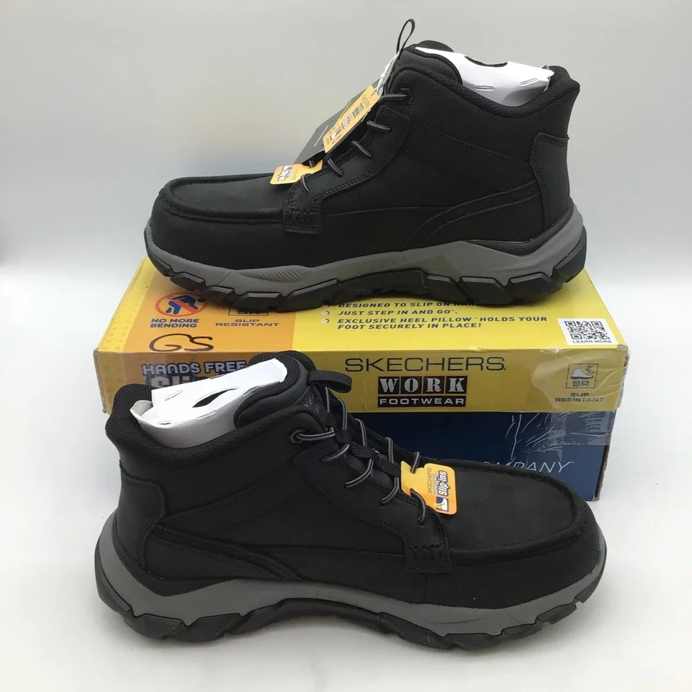 Skechers Work Slip-ins Santoro ST Carbon Nano-Toe Work Boots Black Size 10.5 NEW